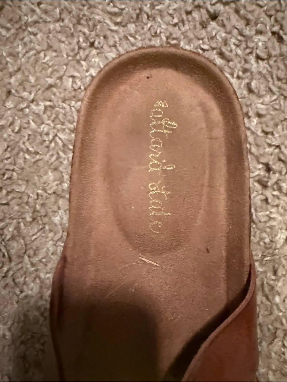 Altar'd State Brown Leather Espadrille Slide Sandals